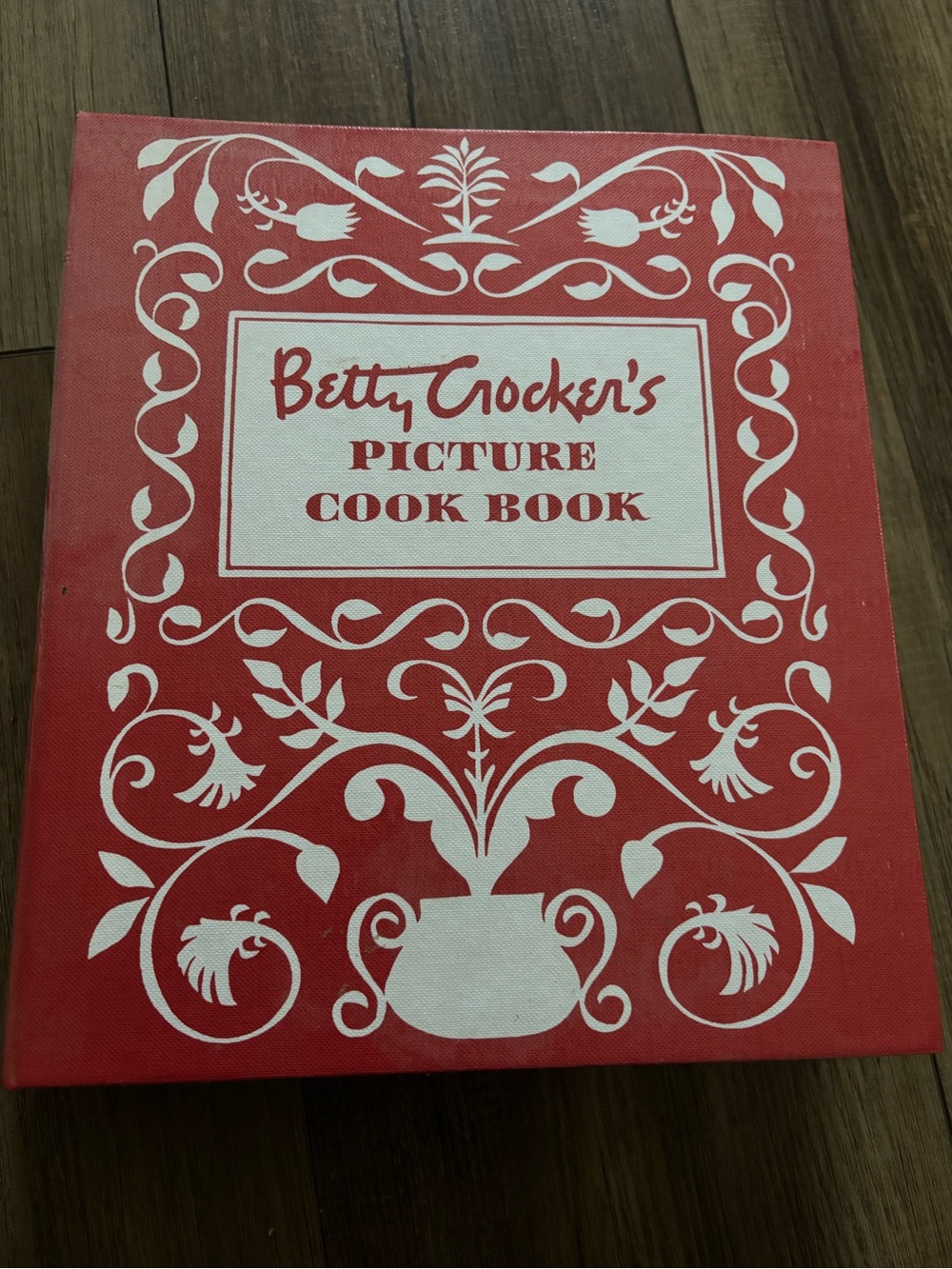 Betty Crocker Red and White Floral Cookbook Wall Art Canvas